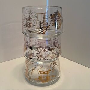 MCM Bartlett Collins Pagoda Glass Stack‎ Set Missing Lid